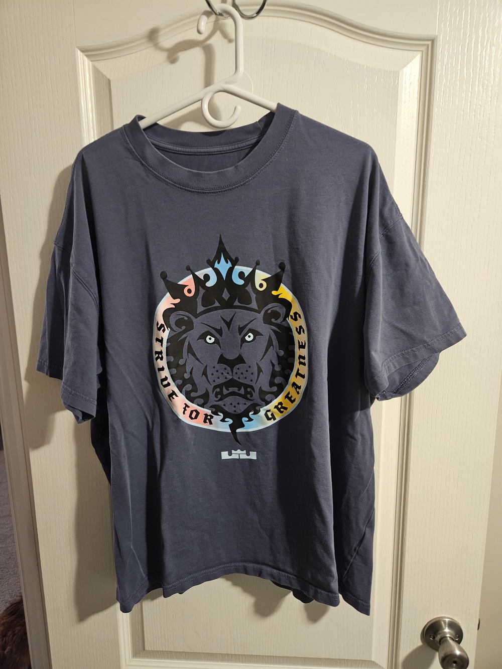 Nike Blue Tee with Multicolor Lion Crest